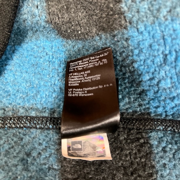 North Face Pullover Men’s Large Blue Black Plaid Fleece 1/2 Zip Gordon Lyons - Picture 7 of 11